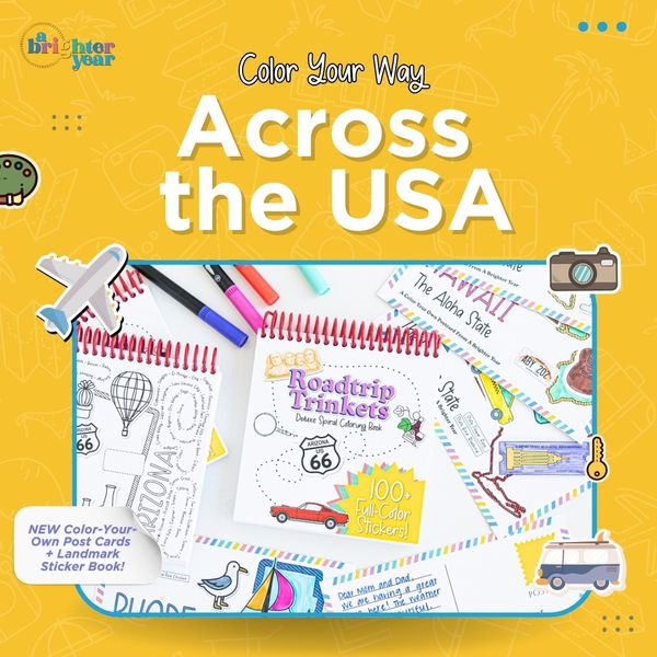 Color Your Way Across the USA – Road Trip Trinkets — A Brighter Year ad creative