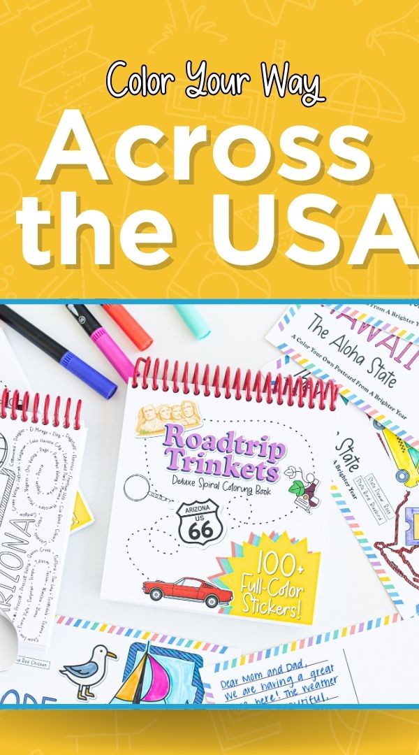Color Your Way Across the USA – Road Trip Trinkets — A Brighter Year ad creative