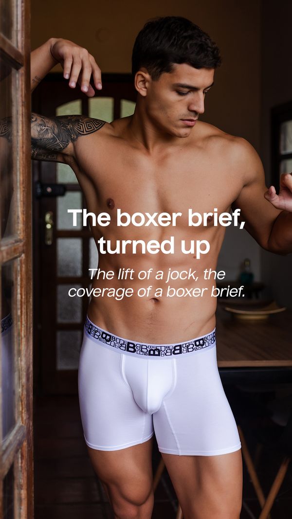 Joxer Brief – 'The Boxer Brief, Turned Up' — Beauboy Meanswear ad creative