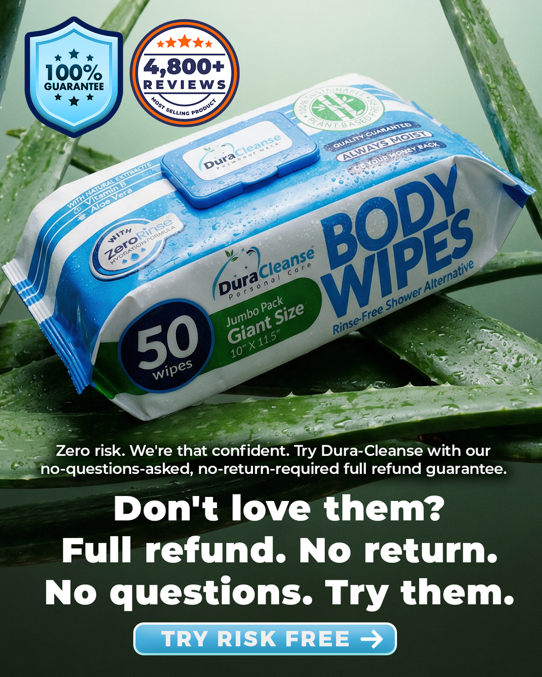 offer led Adult Body Wipes ad creative — DURA Cleanse