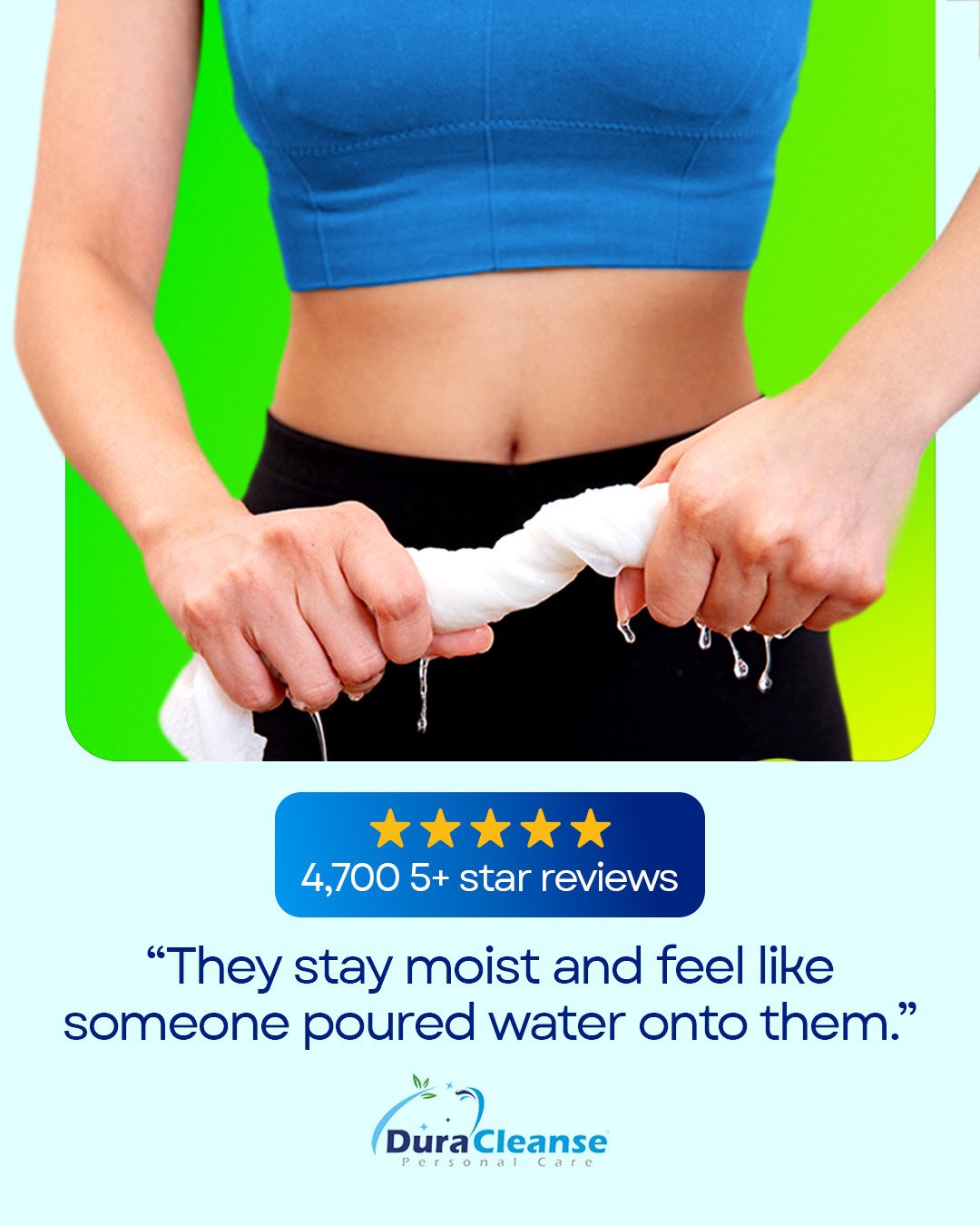 social proof Adult Body Wipes ad creative — DURA Cleanse