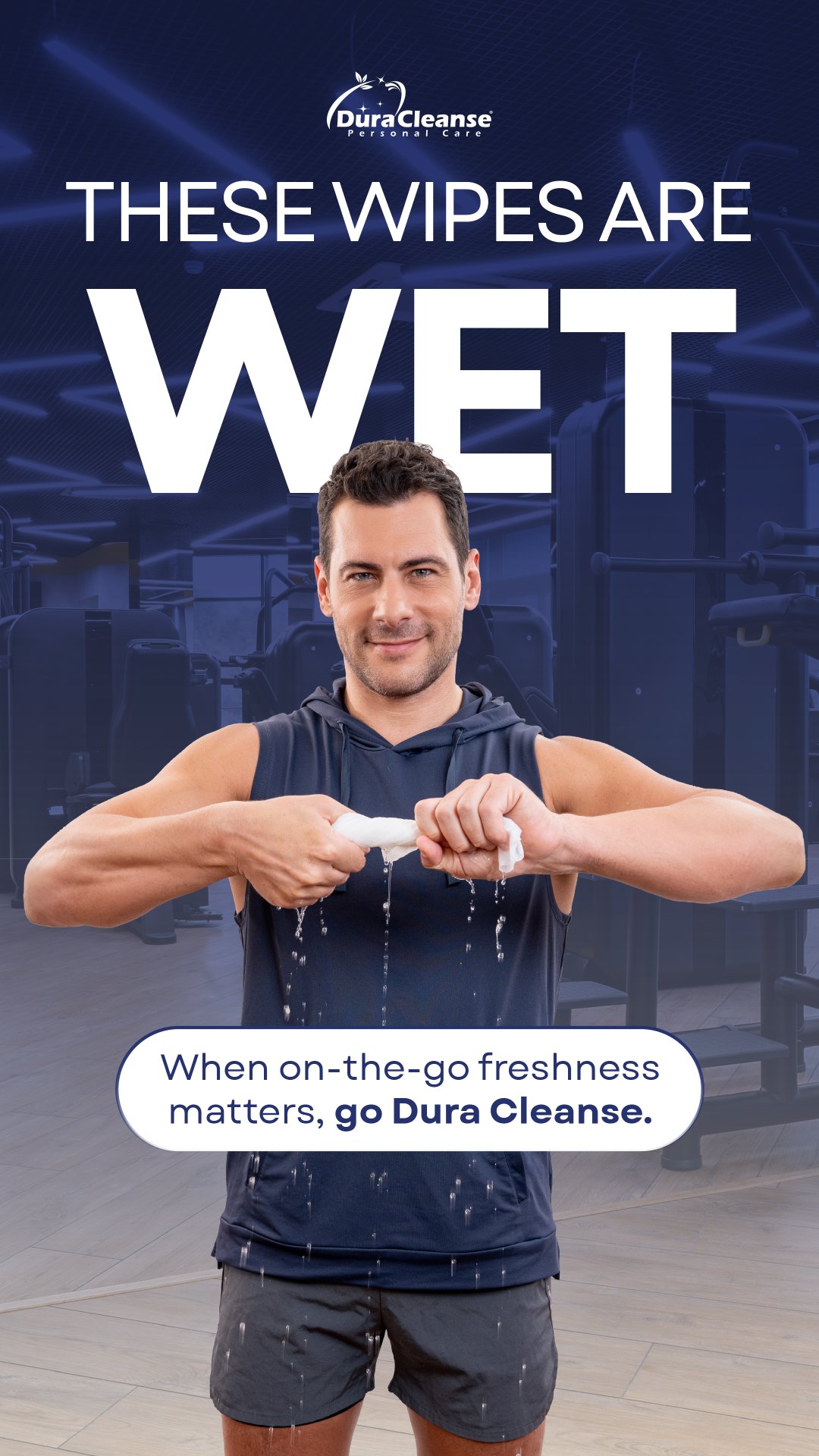 product demo Adult Body Wipes ad creative — DURA Cleanse