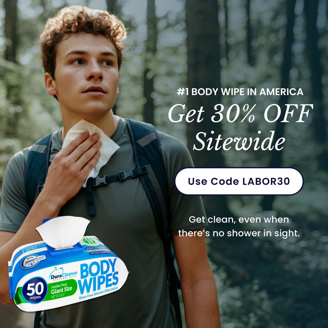 Static Adult Body Wipes ad creative — DURA Cleanse