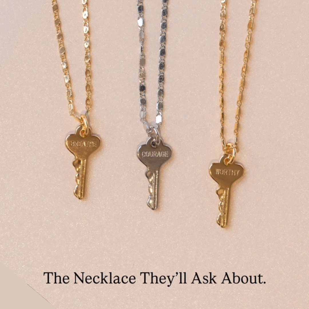 Static Inspirational Word Jewelry ad creative — The Giving Keys