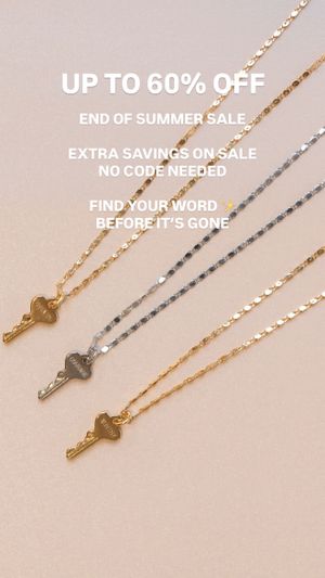 Static Inspirational Word Jewelry ad — The Giving Keys