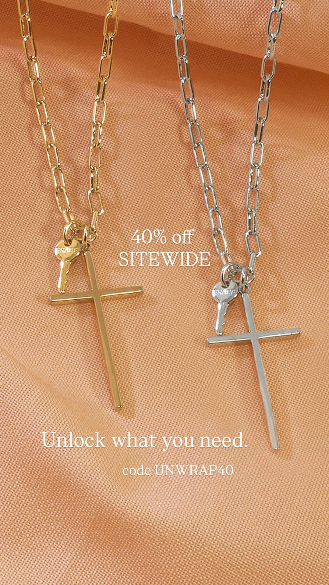 Static Inspirational Word Jewelry ad creative — The Giving Keys