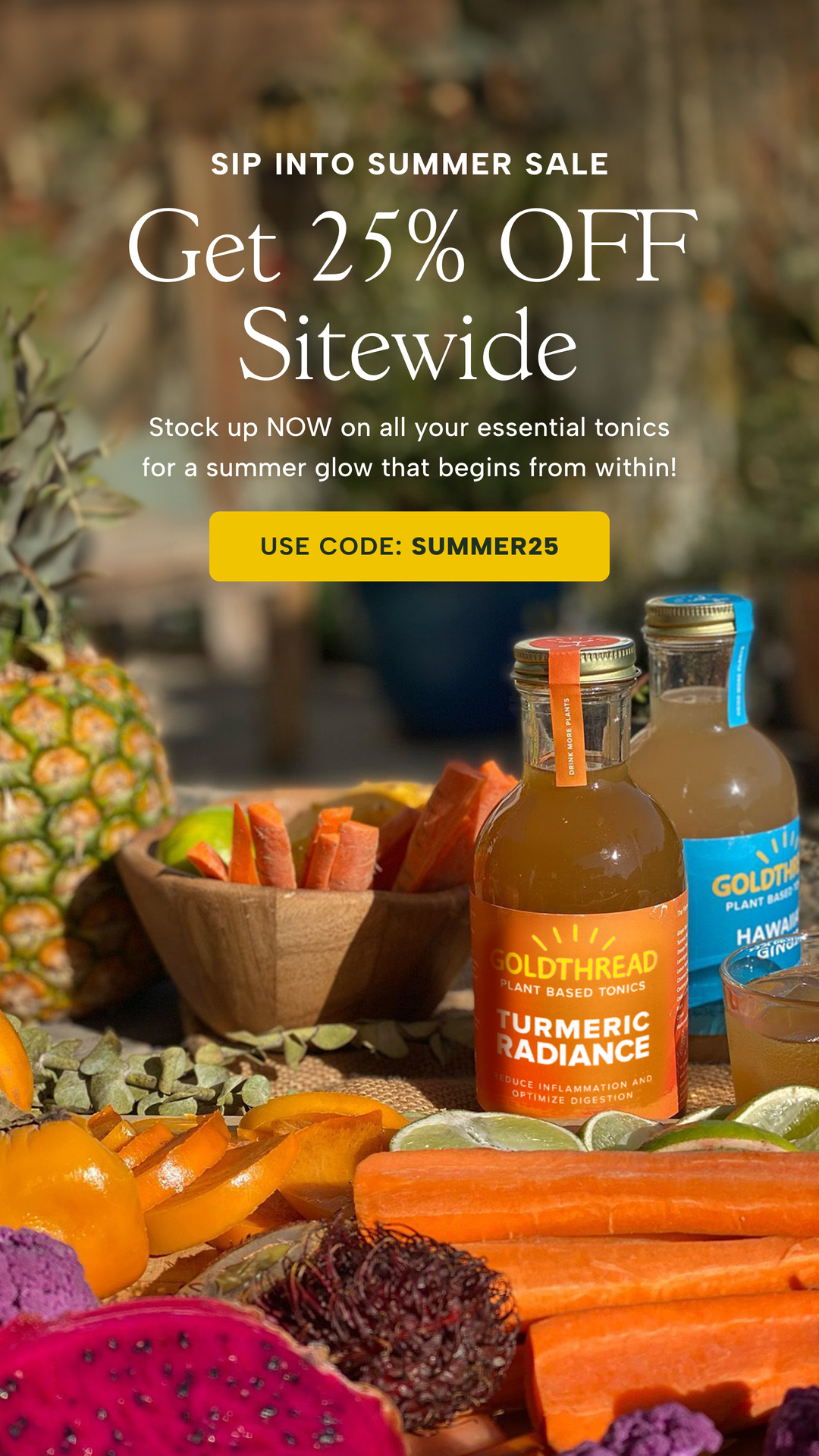 seasonal Plant-Based Herbal Tonics ad creative — Goldthread