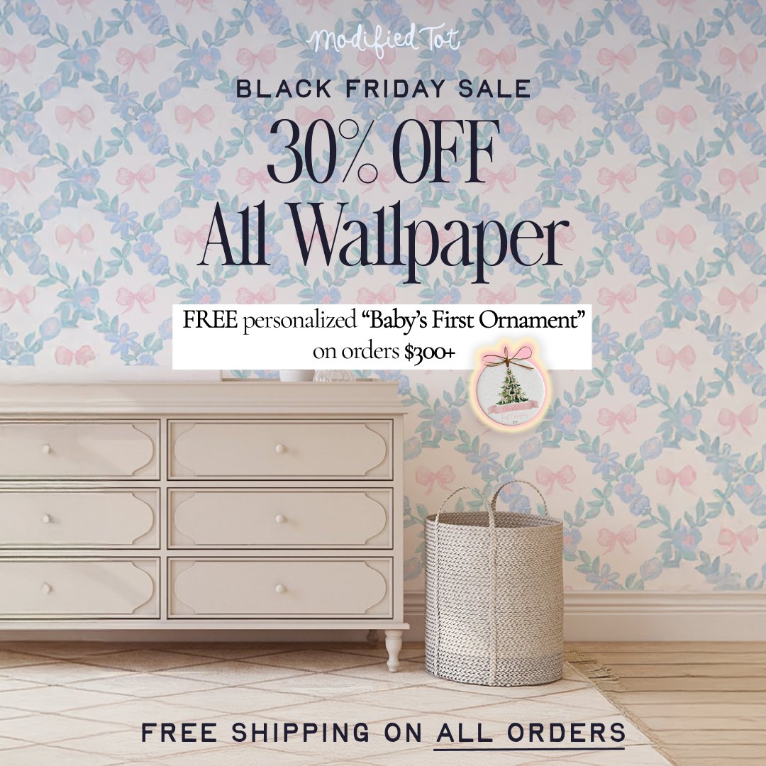 seasonal Nursery Wallpaper & Children's Room Decor ad creative — Modified Tot