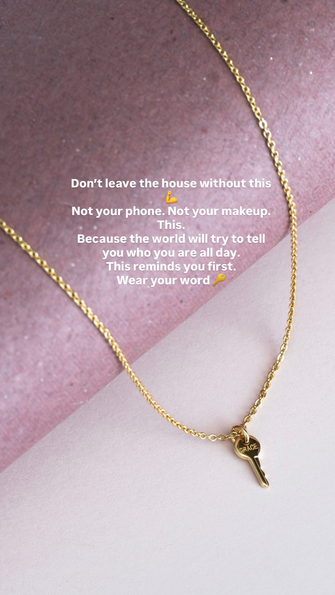 lifestyle Inspirational Word Jewelry ad creative — The Giving Keys