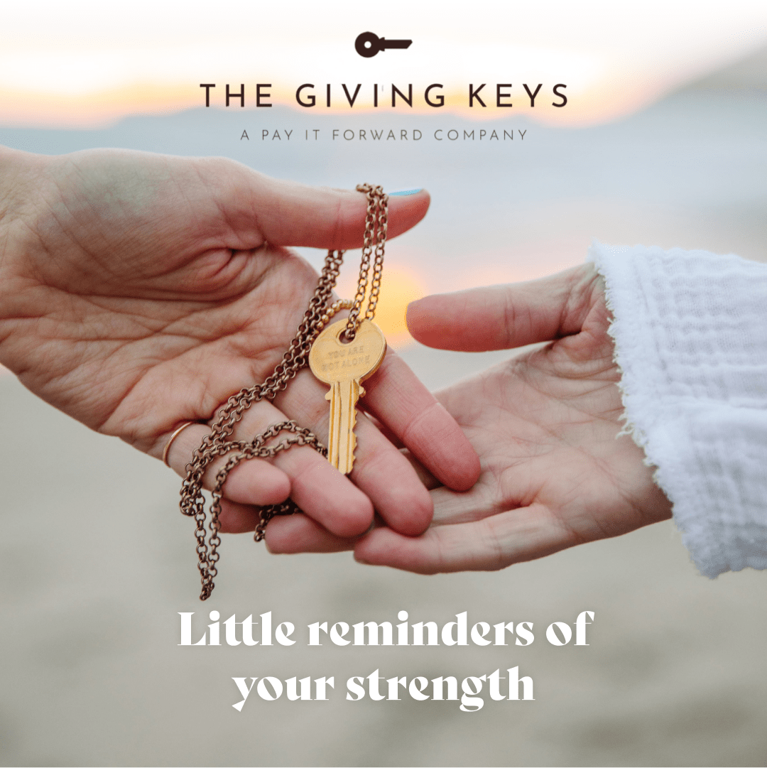 product demo Inspirational Word Jewelry ad creative — The Giving Keys