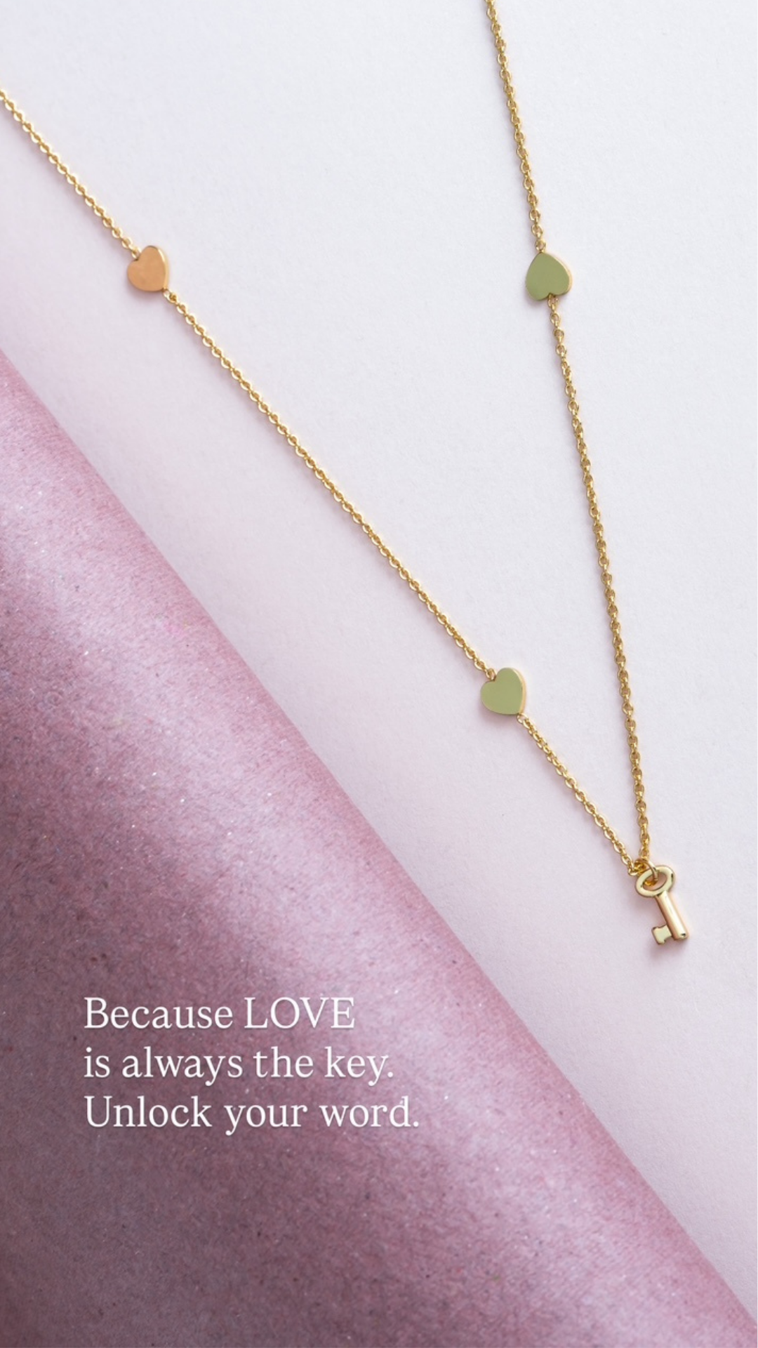 aspirational Inspirational Word Jewelry ad creative — The Giving Keys