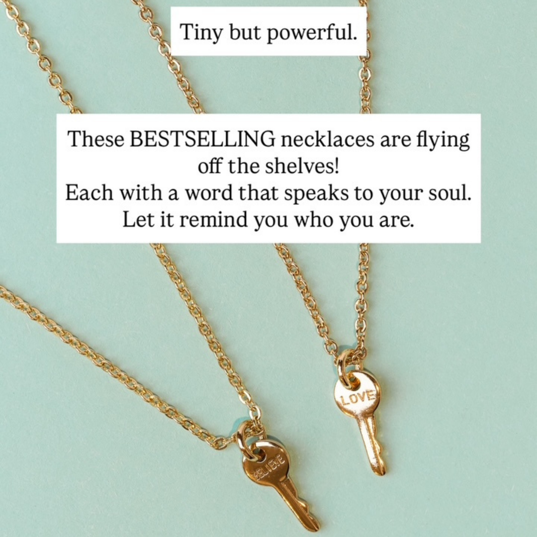 product demo Inspirational Word Jewelry ad creative — The Giving Keys