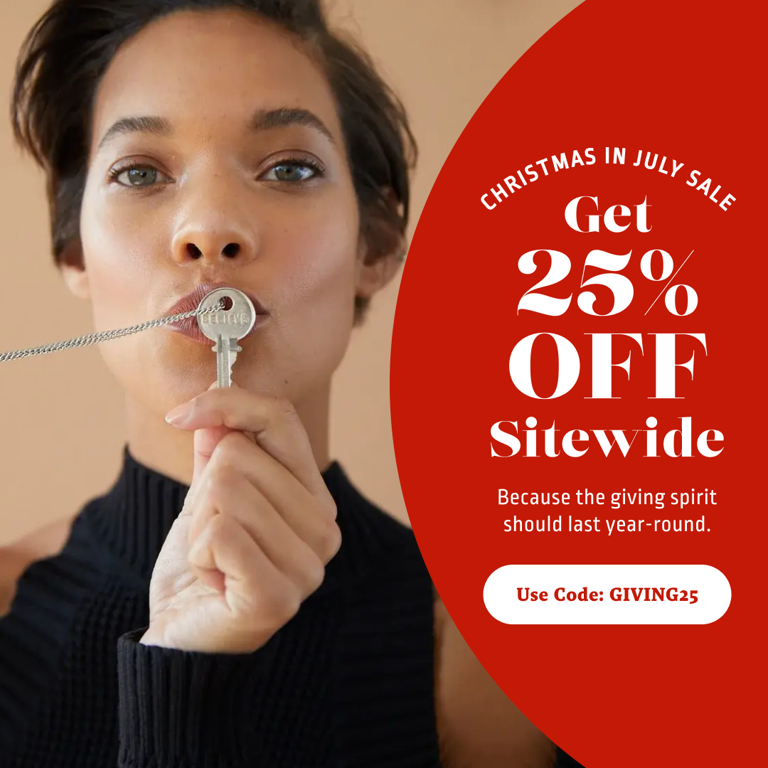 seasonal Inspirational Word Jewelry ad creative — The Giving Keys