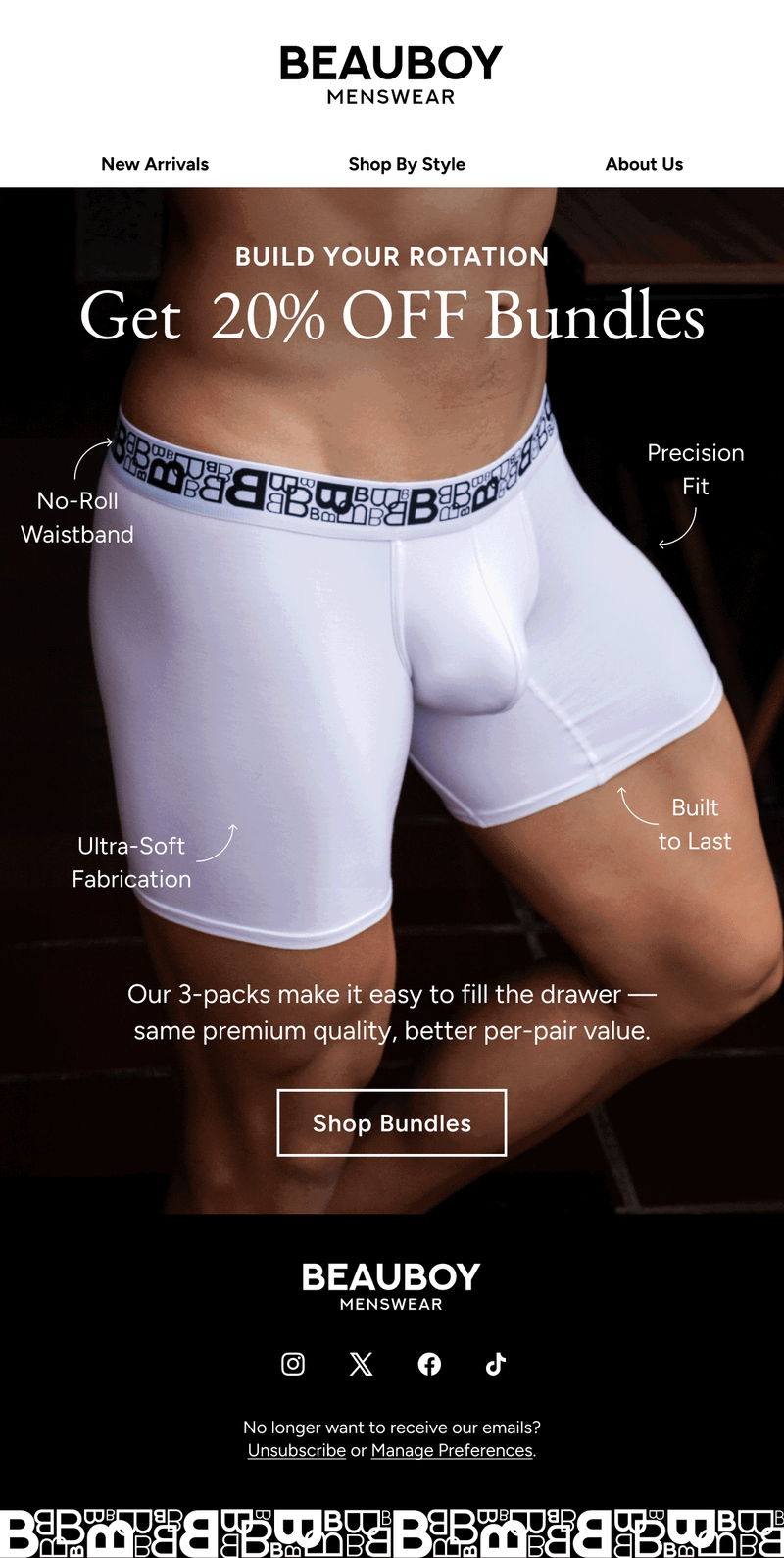 Promotional email — Save On Multipacks 3-Pack Bundles by Beauboy