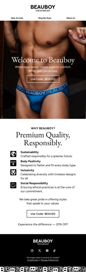 Welcome Offer — Beauboy email