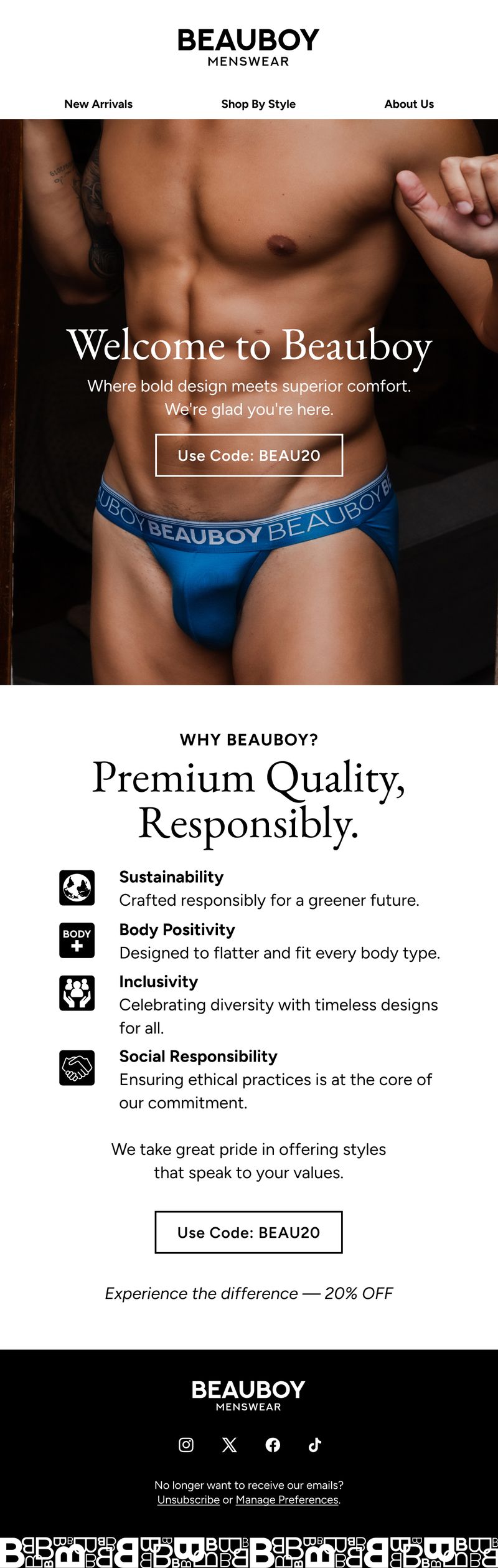 Welcome Series email — Welcome Offer by Beauboy
