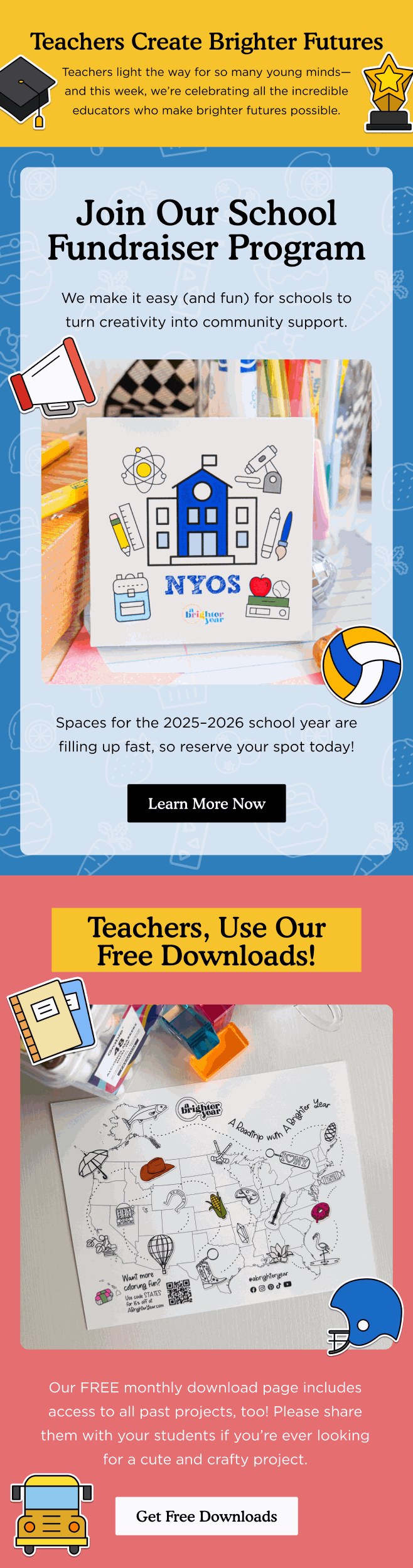 Educational email — Teachers Create Brighter Futures by Brighter Year