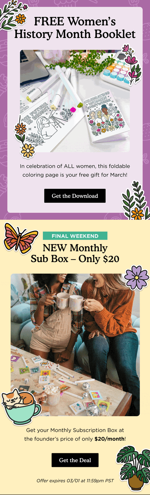 Women's History Month Free Page — Brighter Year email