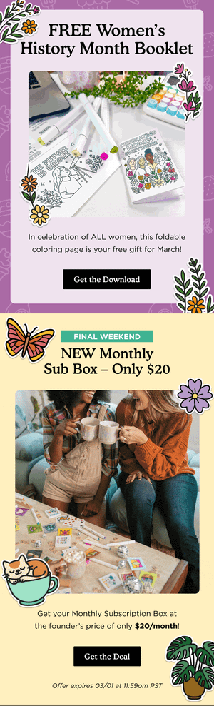 Women's History Month Free Page — Brighter Year email