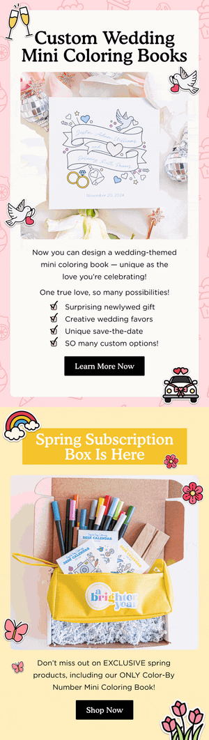Custom Wedding Mini Coloring — Brighter Year email