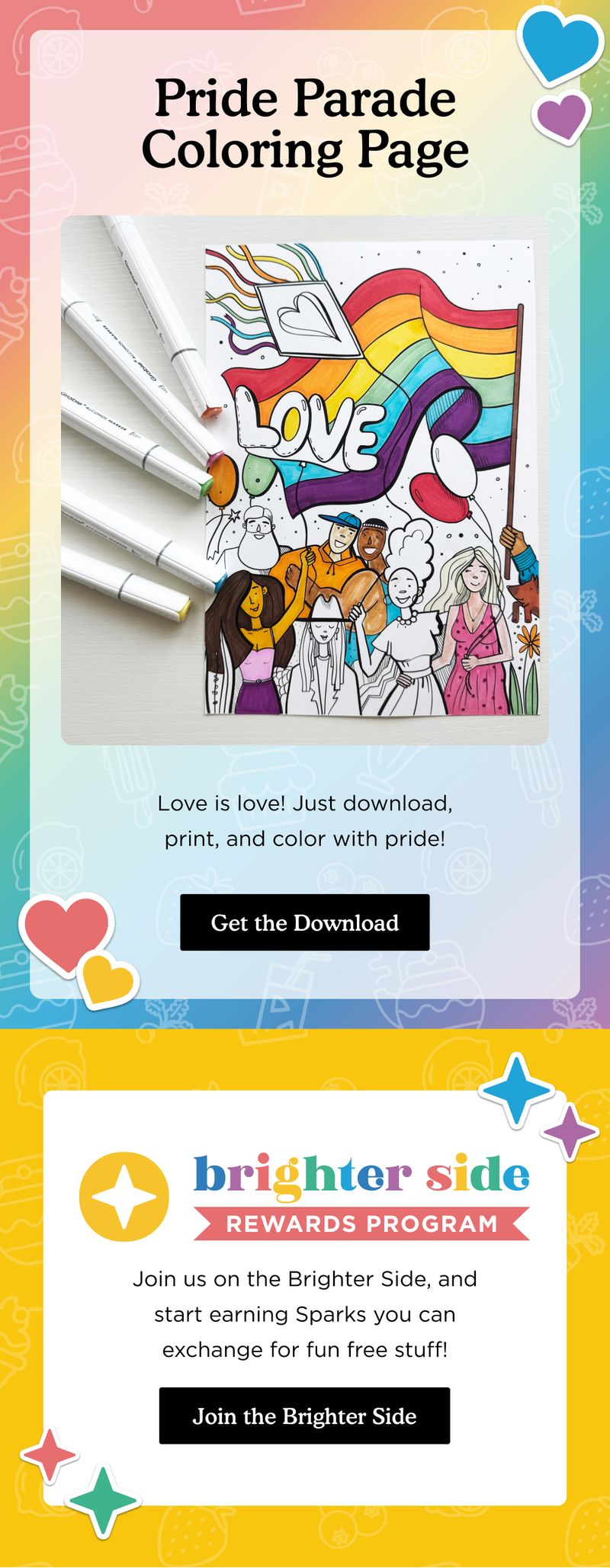 Promotional email — Pride Parade Coloring Page by Brighter Year