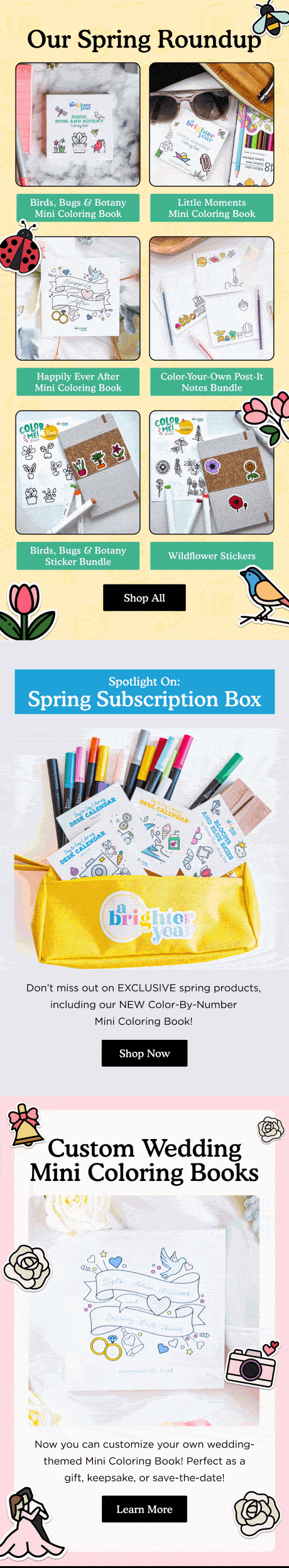 Spring Roundup New Products — Brighter Year email