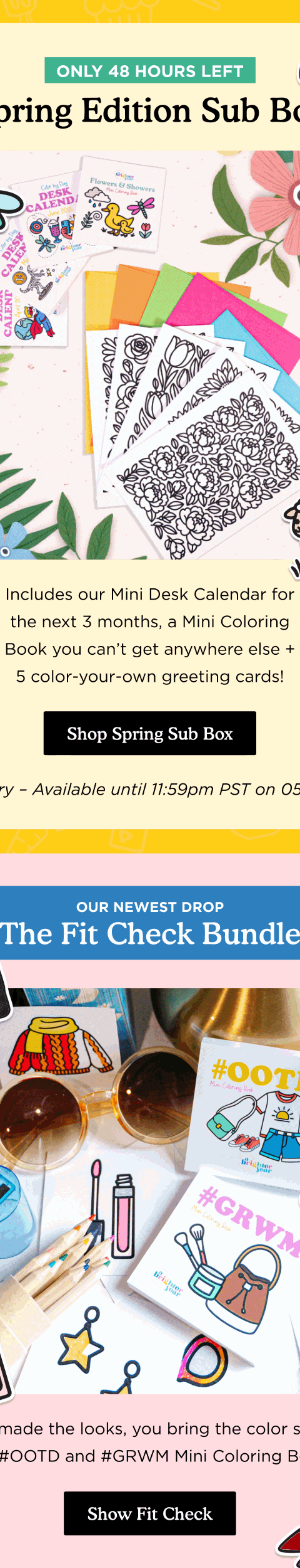 Spring Sub Box Urgency — Brighter Year email