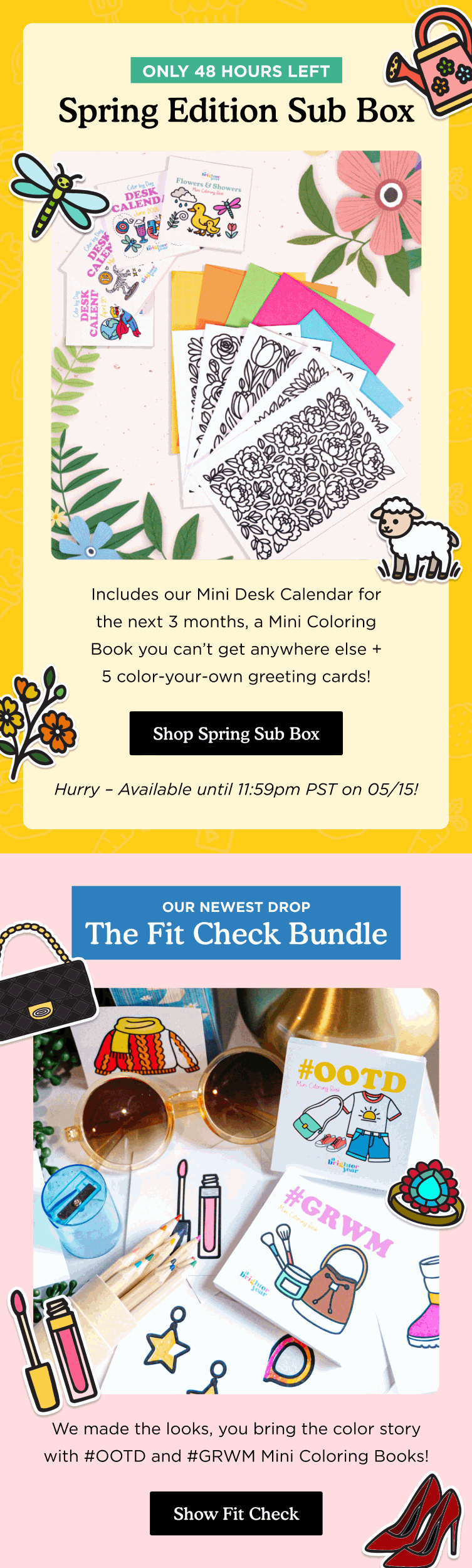Promotional email — Spring Sub Box Urgency by Brighter Year
