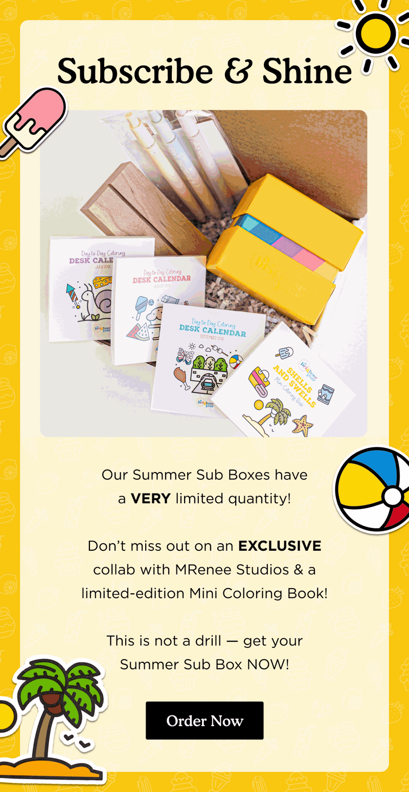 Promotional email — Subscribe And Shine Summer Box by Brighter Year
