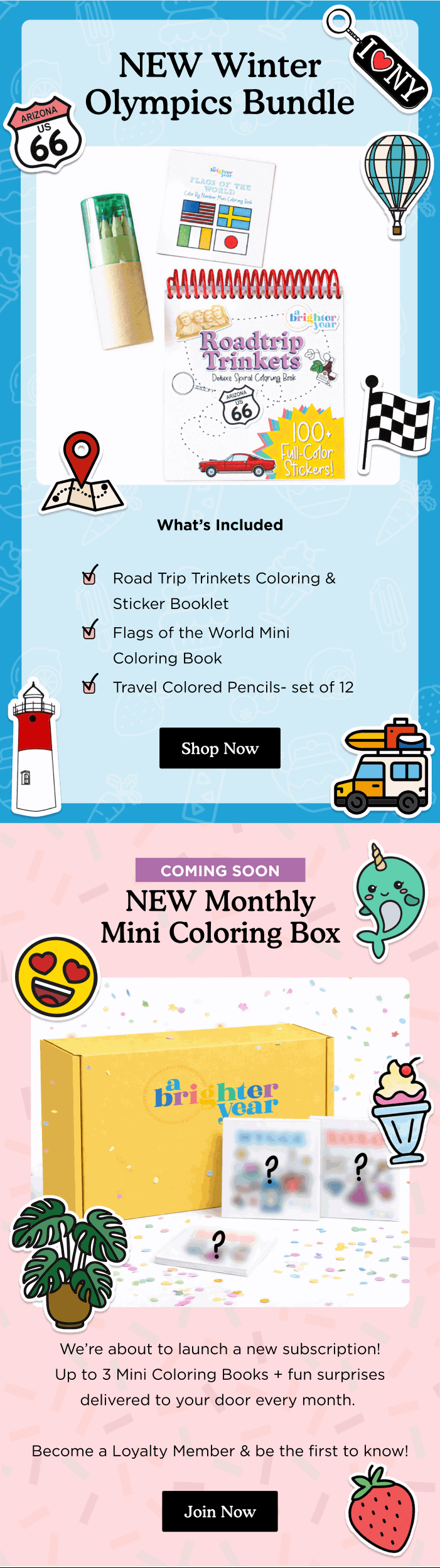 Promotional email — Winter Olympics Bundle Launch by Brighter Year