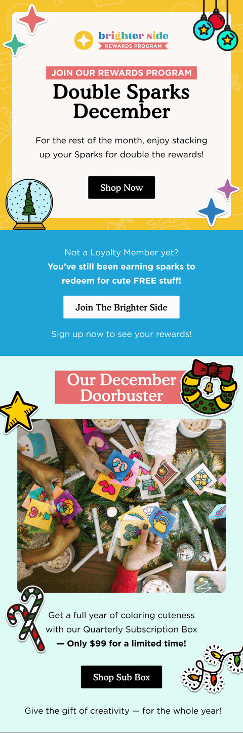 Double Sparks December Rewards — Brighter Year email