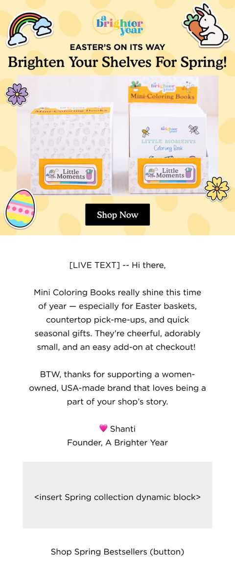 Easter Spring Product Launch — Brighter Year email