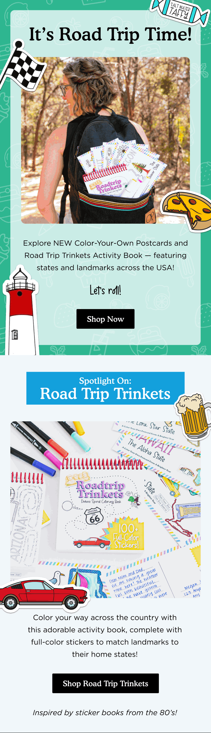 Seasonal email — Road Trip Time Trinkets Launch by Brighter Year
