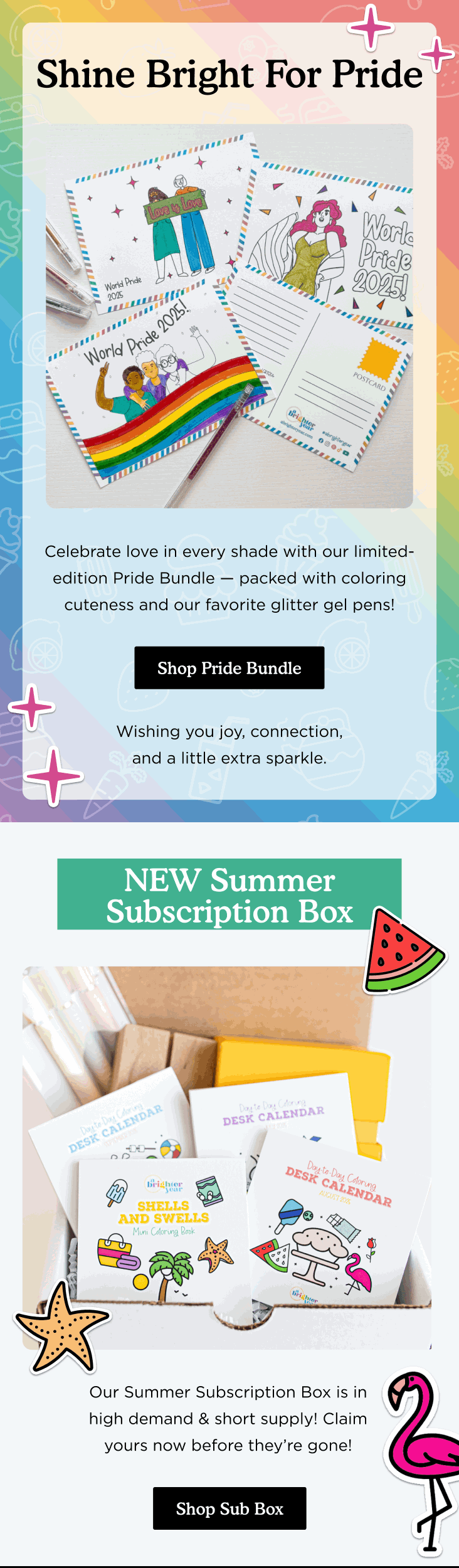 Seasonal email — Shine Bright For Pride Bundle by Brighter Year