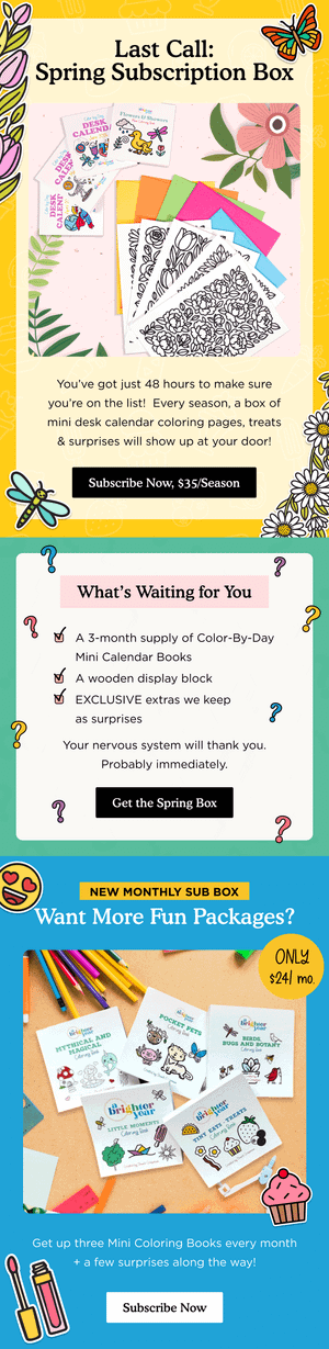 Last Call Spring Subscription — Brighter Year email