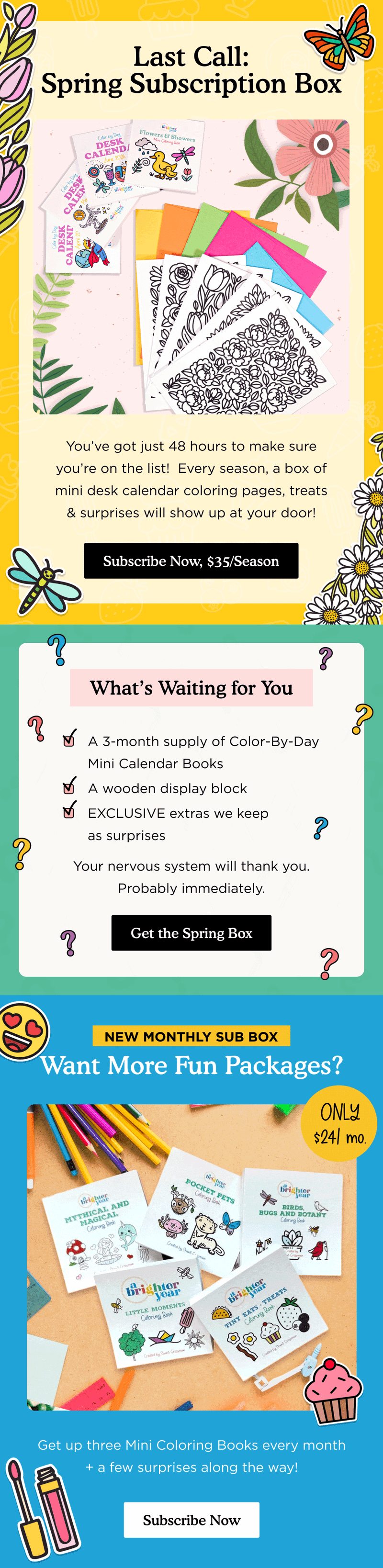 Win-Back email — Last Call Spring Subscription by Brighter Year