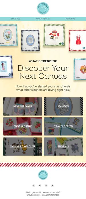 Discover Your Next Canvas — Atlantic Blue Canvas email
