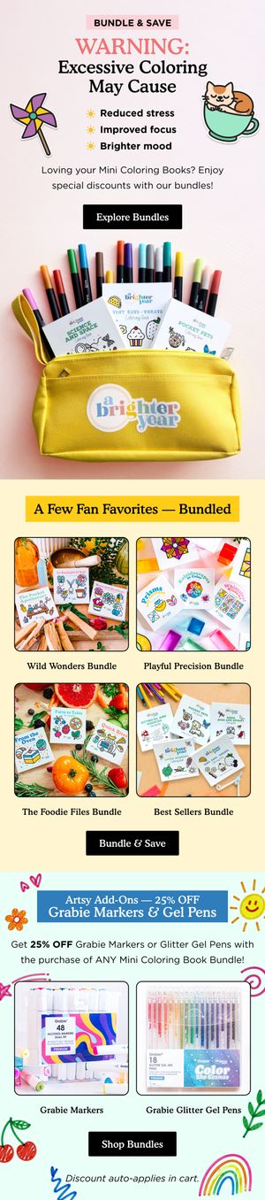 Find Your Next Coloring Bundle — Brighter Year email