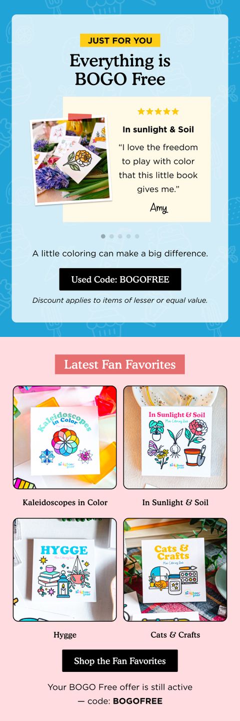 BOGO Free — Customer Favorites — A Brighter Year email