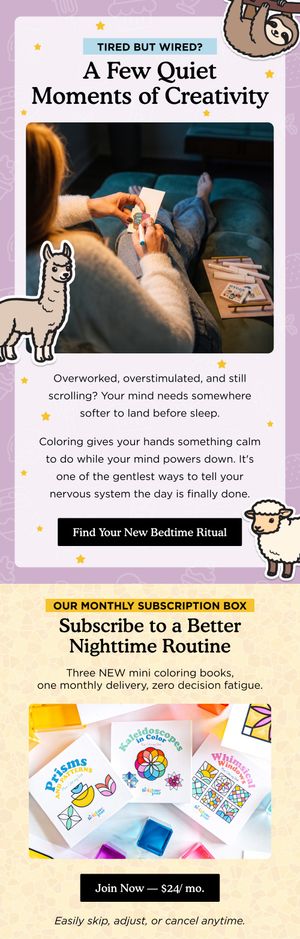 A Few Quiet Moments of Creativity — Brighter Year email