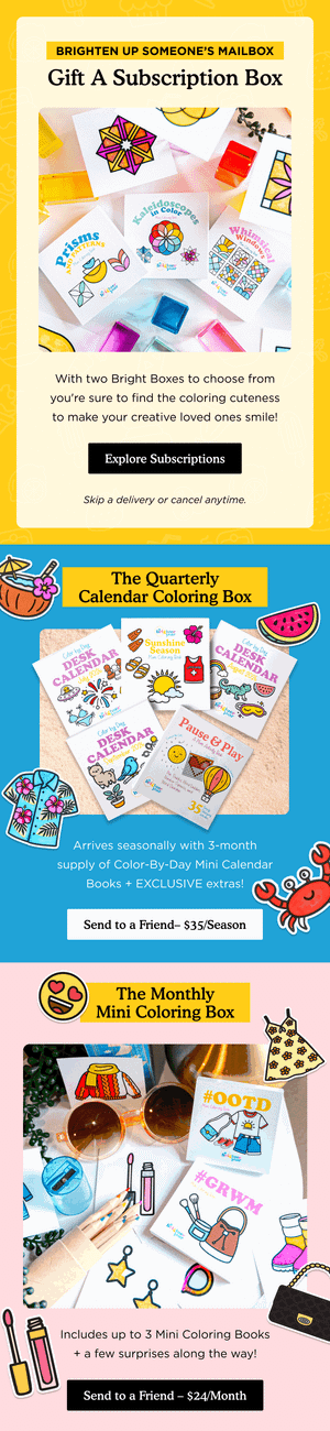 Gift a Coloring Subscription Box — Brighter Year email