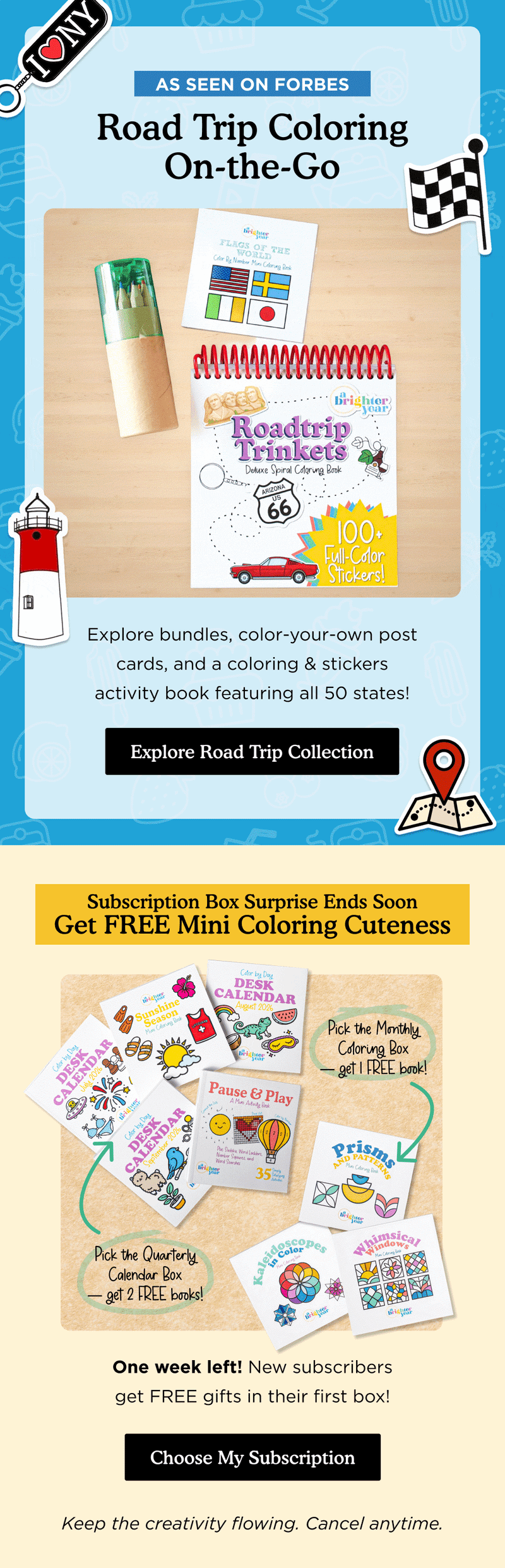 Seasonal email — Road Trip Coloring On the Go by Brighter Year