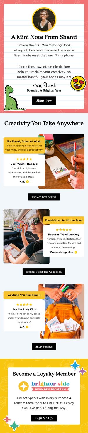 A Mini Note From Shanti — Brighter Year email