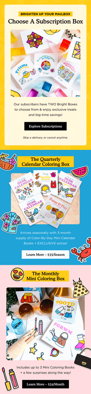 Choose a Coloring Subscription Box — Brighter Year email