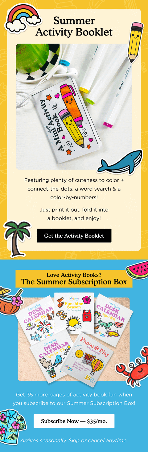 Free Summer Activity Booklet — A Brighter Year email
