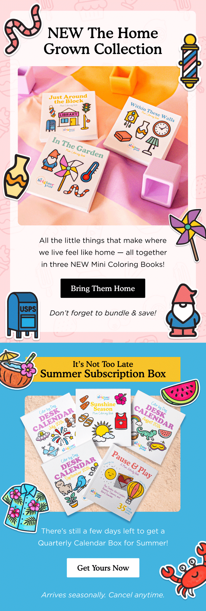 Promotional email — The Home Grown Collection Launch by Brighter Year