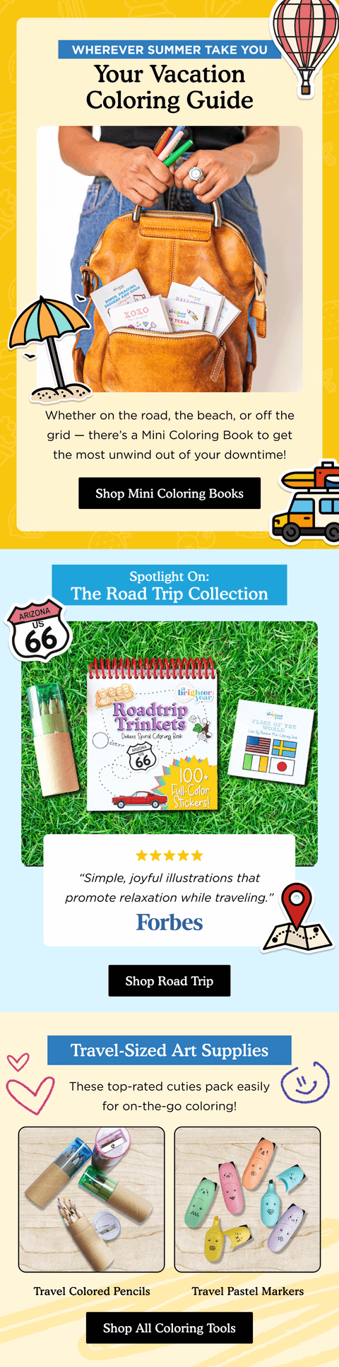 Your Vacation Coloring Guide — A Brighter Year email