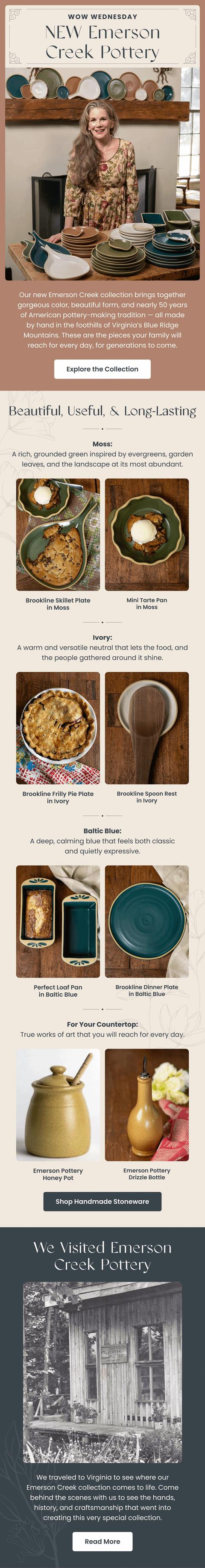 Emerson Creek Pottery Spotlight — Modern Prairie email