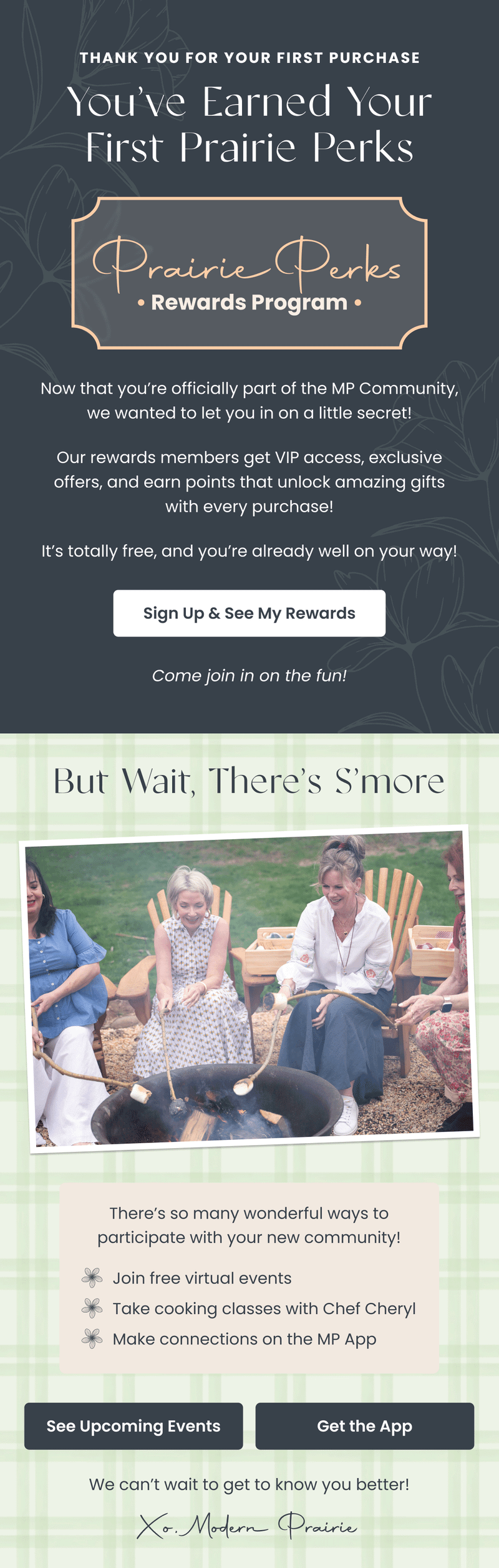 Nurture email — Your First Prairie Perks by Modern Prairie
