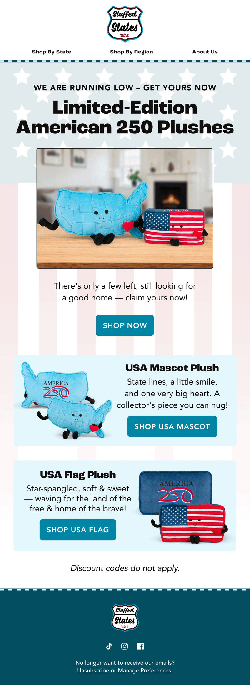 Seasonal email — America 250 — Last Chance by Stuffed States